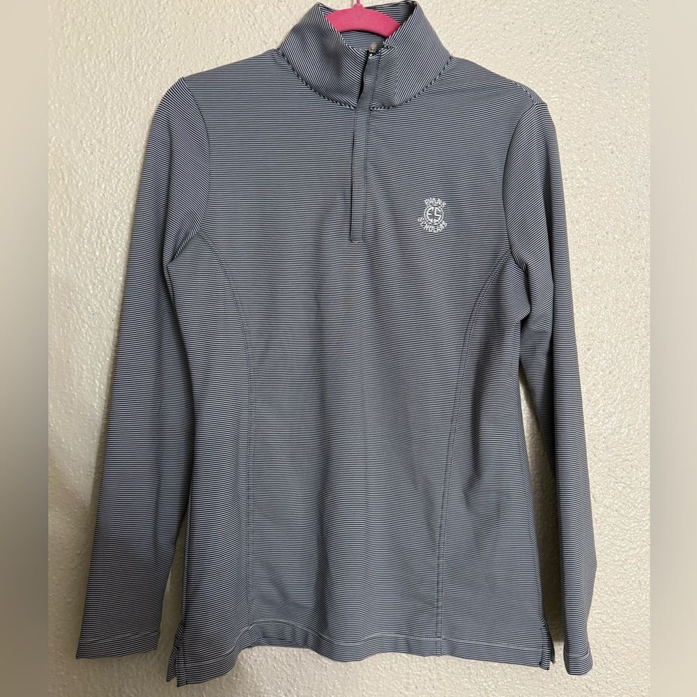 PETER MILLAR Vista Stripe Women's Golf Quarter Zip with embroidered logo size M